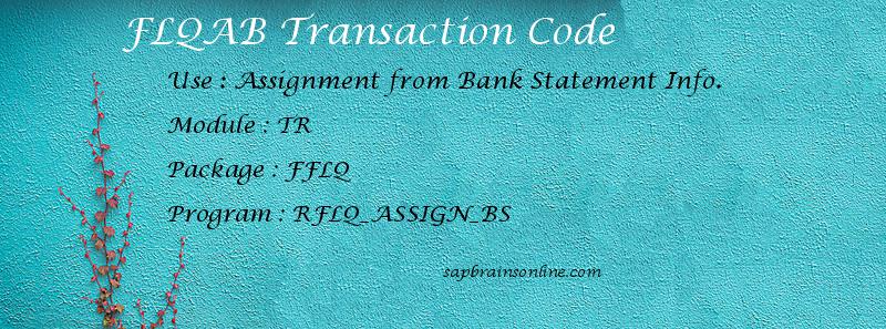 SAP FLQAB transaction code