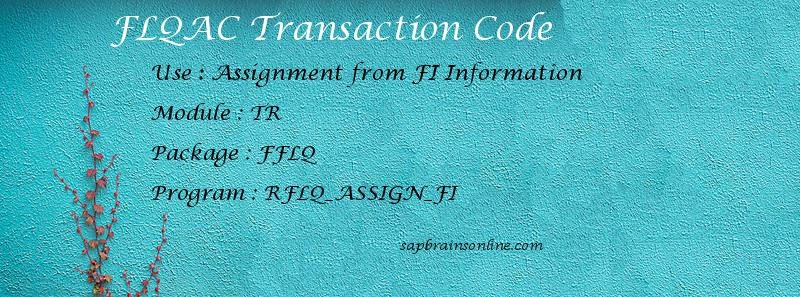 SAP FLQAC transaction code
