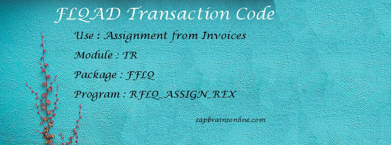 SAP FLQAD transaction code