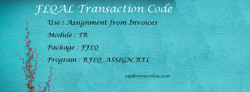 SAP FLQAL transaction code