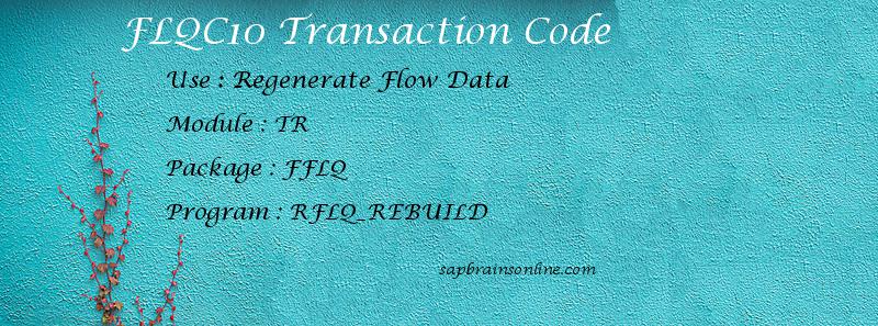 SAP FLQC10 transaction code