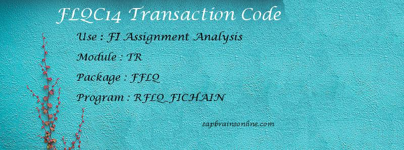 SAP FLQC14 transaction code