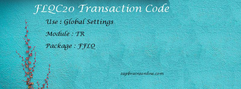 SAP FLQC20 transaction code