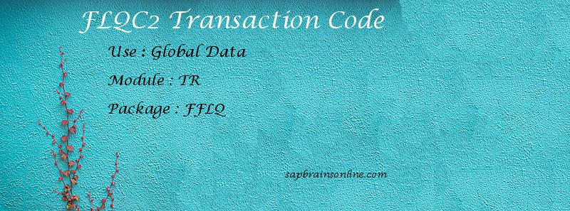 SAP FLQC2 transaction code