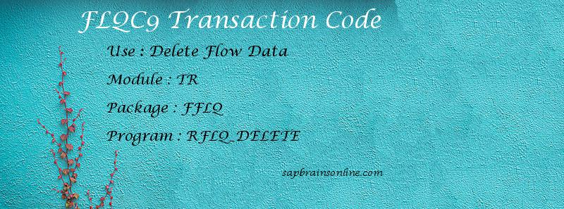 SAP FLQC9 transaction code