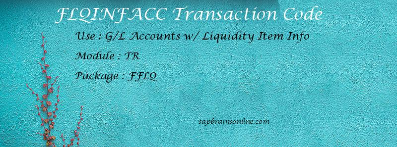 SAP FLQINFACC transaction code