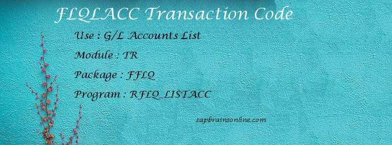 SAP FLQLACC transaction code