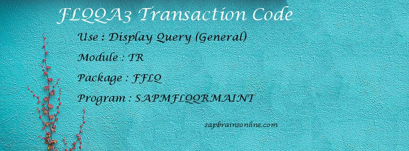 SAP FLQQA3 transaction code