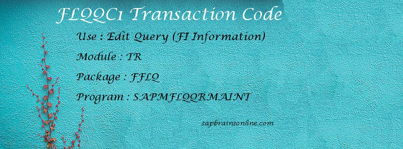 SAP FLQQC1 transaction code