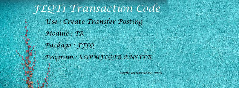 SAP FLQT1 transaction code