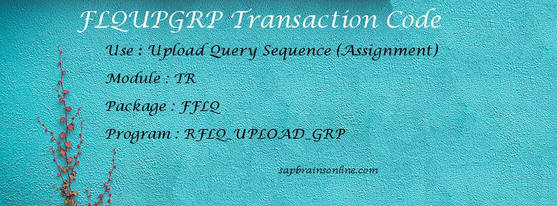 SAP FLQUPGRP transaction code