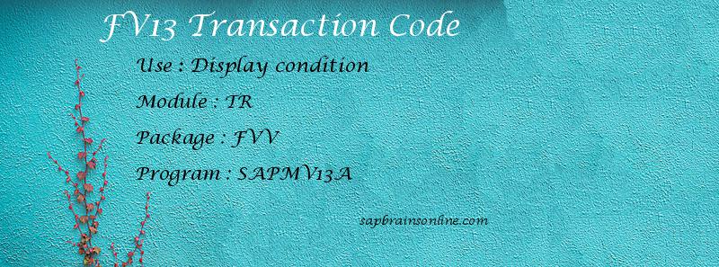 SAP FV13 transaction code