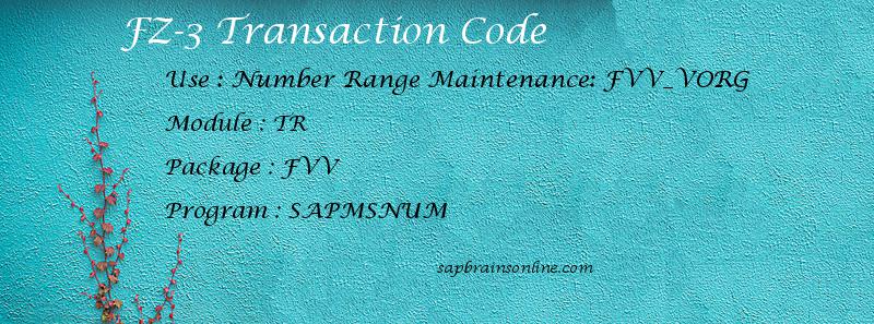 SAP FZ-3 transaction code