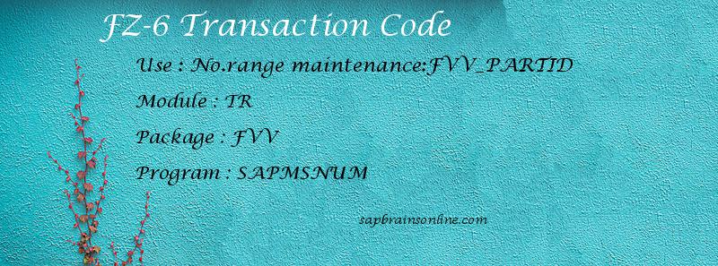 SAP FZ-6 transaction code