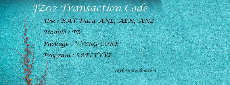 SAP FZ02 transaction code