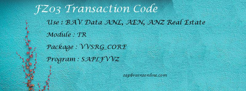 SAP FZ03 transaction code