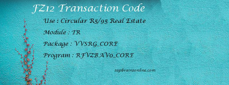 SAP FZ12 transaction code