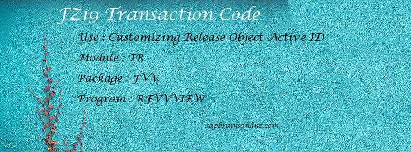 SAP FZ19 transaction code