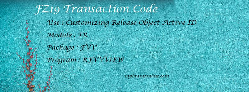 SAP FZ19 transaction code