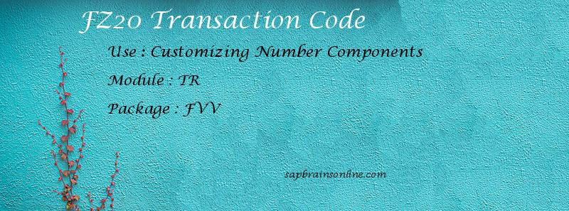 SAP FZ20 transaction code