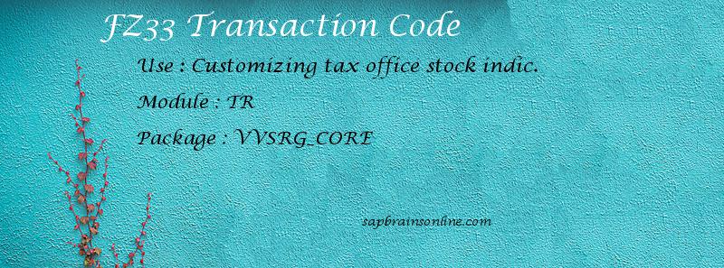 SAP FZ33 transaction code