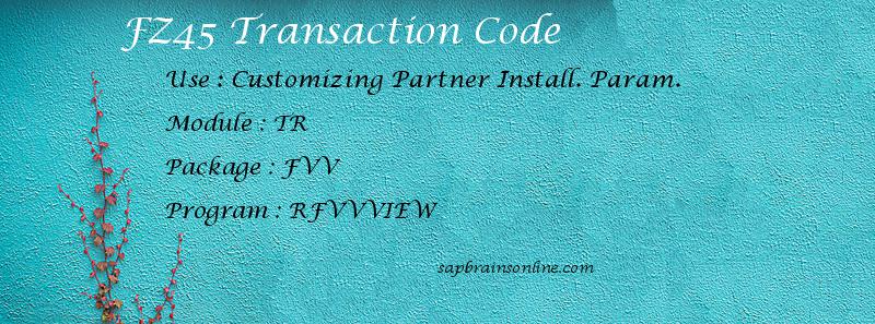 SAP FZ45 transaction code