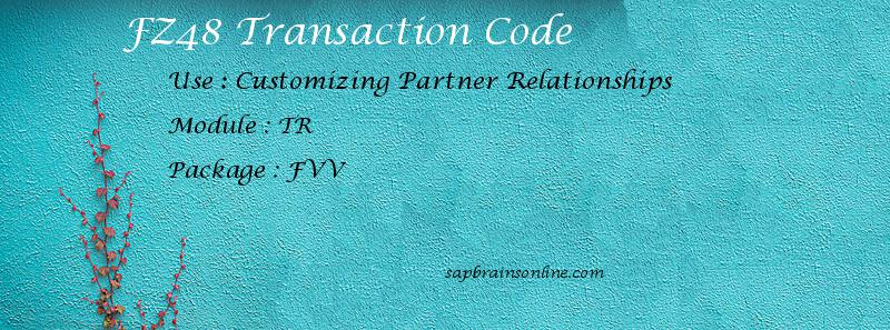 SAP FZ48 transaction code