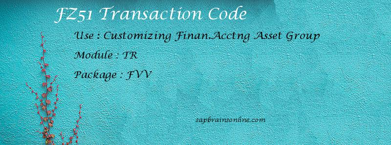 SAP FZ51 transaction code