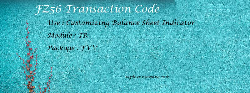 SAP FZ56 transaction code