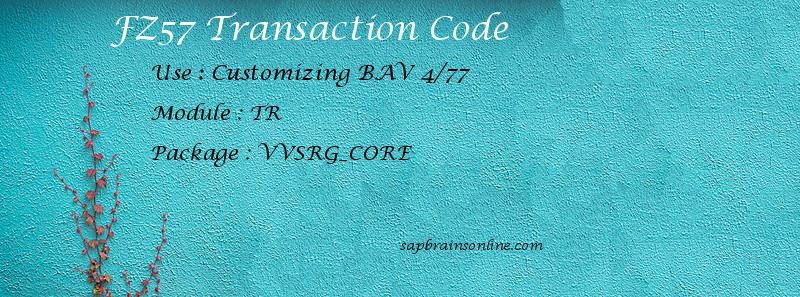 SAP FZ57 transaction code