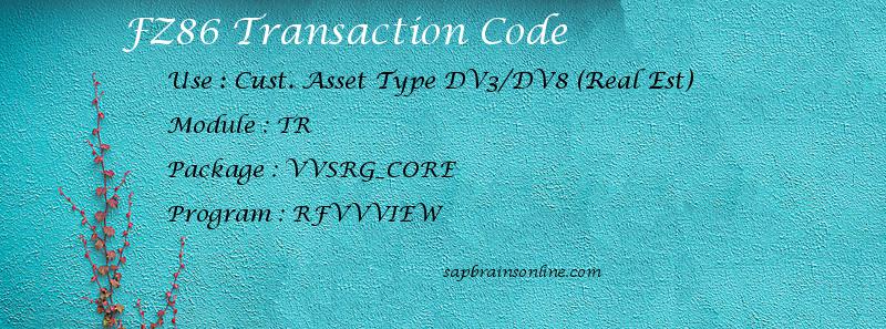 SAP FZ86 transaction code
