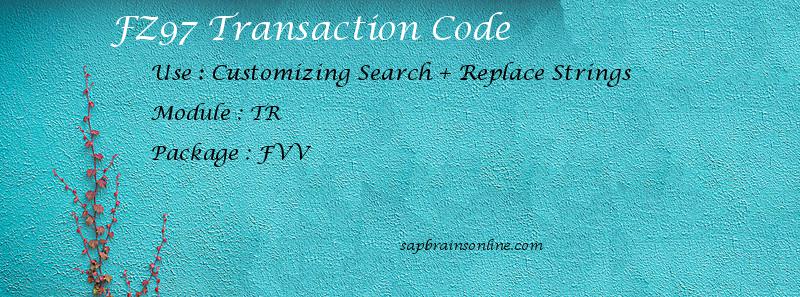 SAP FZ97 transaction code