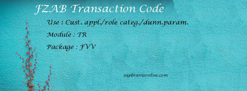 SAP FZAB transaction code