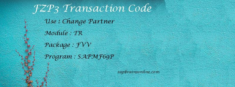 SAP FZP3 transaction code