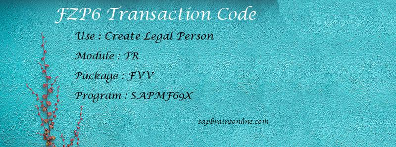 SAP FZP6 transaction code