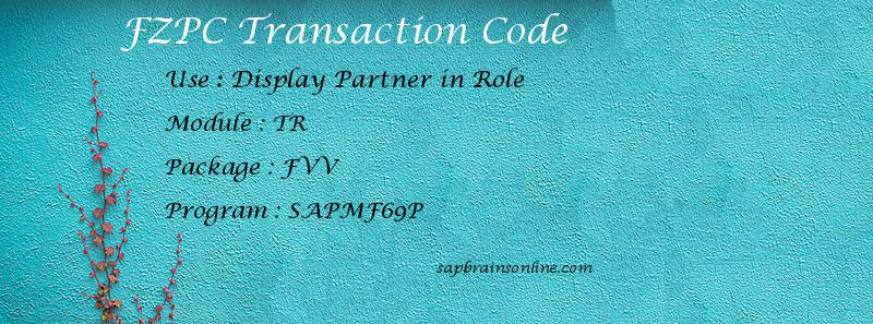 SAP FZPC transaction code