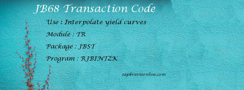 SAP JB68 transaction code