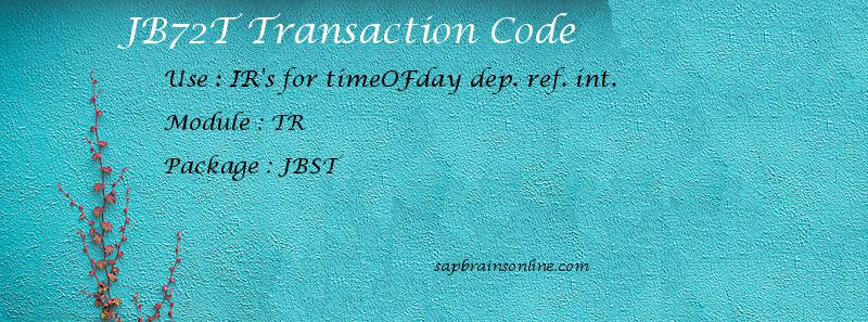 SAP JB72T transaction code