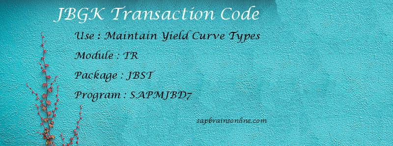 SAP JBGK transaction code