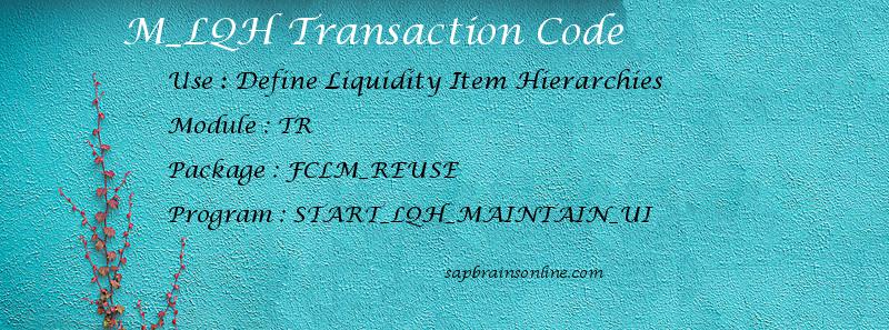 SAP M_LQH transaction code