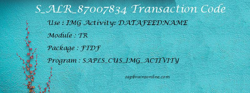 SAP S_ALR_87007834 transaction code