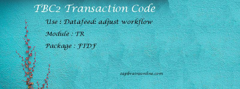 SAP TBC2 transaction code