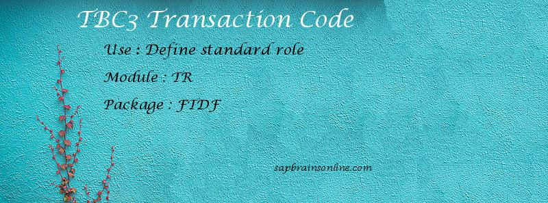 SAP TBC3 transaction code