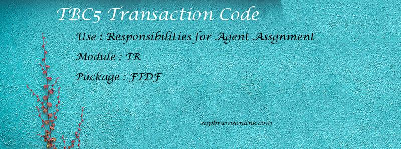 SAP TBC5 transaction code