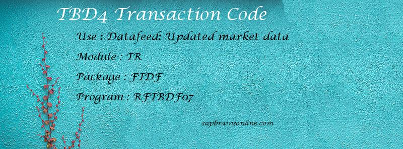 SAP TBD4 transaction code