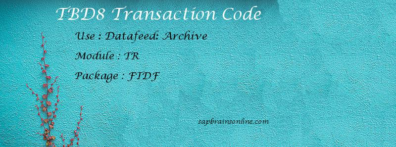 SAP TBD8 transaction code
