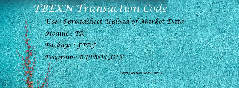 SAP TBEXN transaction code