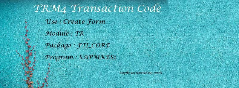 SAP TRM4 transaction code