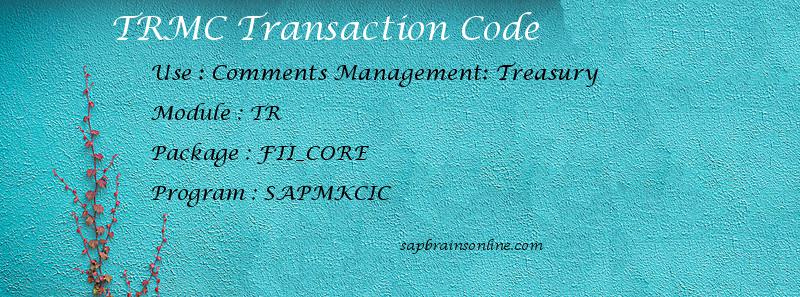 SAP TRMC transaction code