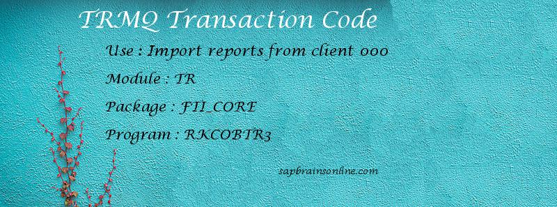 SAP TRMQ transaction code